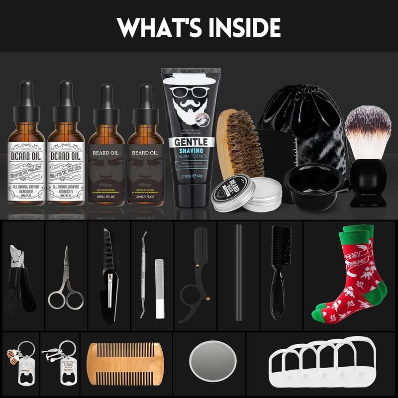Mens Advent Calendar 2025 24 Days Beard Care Set with Oils Tools & Brushes Christmas Gifts for Him Dad Grandpa Husband Boyfriend Xmas Surprise