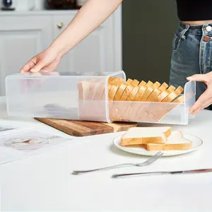 1 PCs/1 Set Storage Box, Leak-Proof Big Bread Crisper with Lid, Reusable Transparent Food Storage Container for Bread, Toast, Fruits and Vegetables, Kitchen Storage and Storage, Kitchen Accessories
