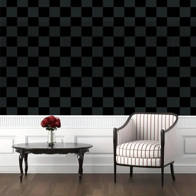 Checkerboard Pattern Self-adhesive PVC Wallpaper, Peel and Stick Wallpaper Designs, 1 Roll Waterproof Removable Wall Decal, Decorative Sticker for Home Living Room Kitchen Bedroom Dormitory, Peel and Stick Wallpaper Bathroom