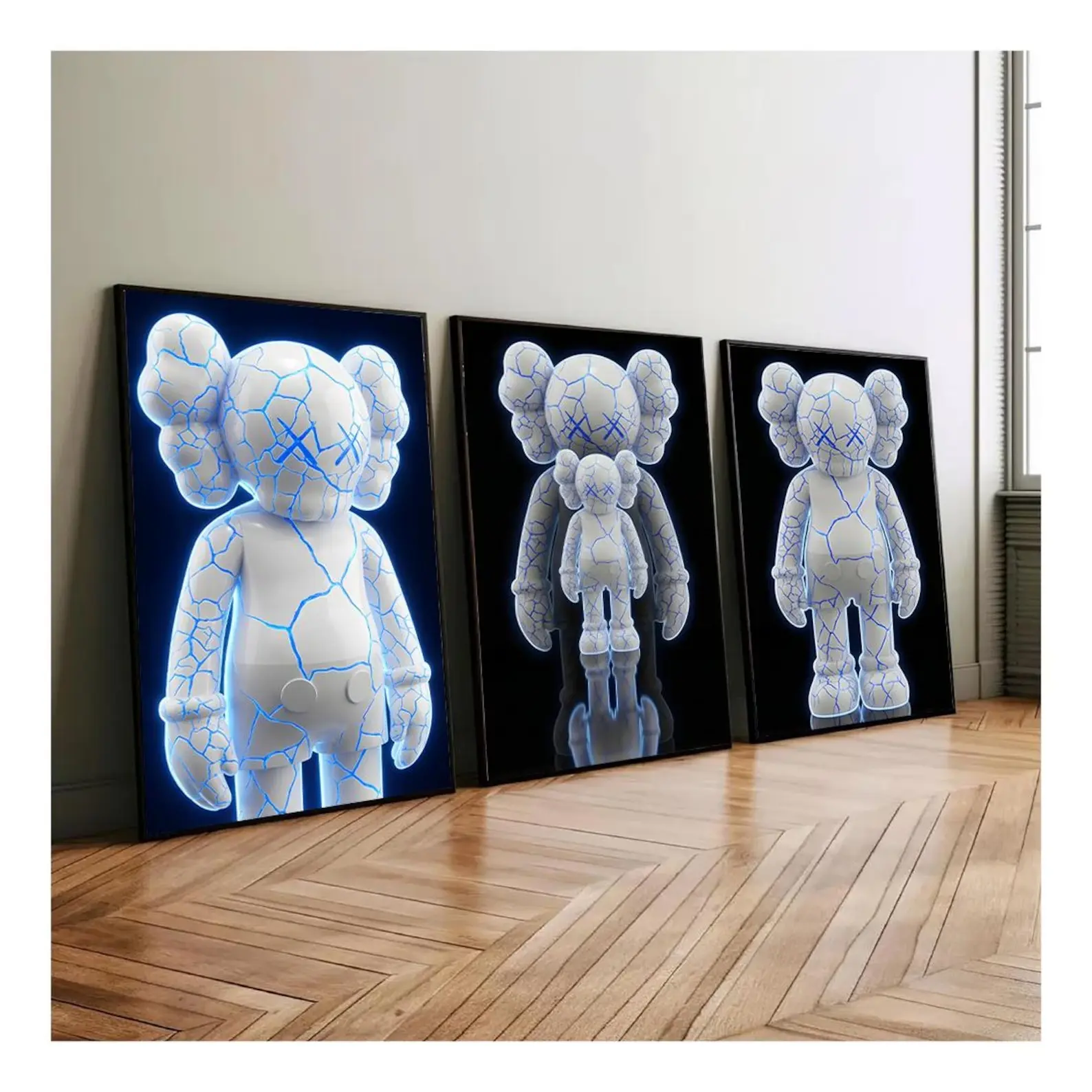 Kintsugi KAWS Graffiti Poster Set of 3,Hypebeast Minimal Toy,Printable KAWS Graffiti Poster,Hypebeast Sneaker Prints,Urban