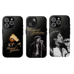 Michael Jackson Black or White Glossy Phone Case For IPhone 17-12, Pro Max, Pro Plus, and Samsung S26-23 Safety Two-In-One Case