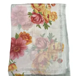 Flower Printed Saroski Work Chiffon Saree with Fals and Piko Done - Elegant Floral Design