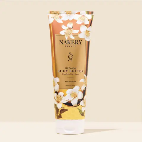 Nakery SkinToning Body Butter with Peptides - Cruelty-Free Body Care Moisturizer, Night Cream for Skin Repair, Tightening & Smoothing Mature Dry/Crepey Skin, 300 mL