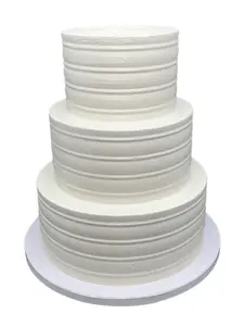 FromJennWithLove 3 Tiered Fake Cake 6 8 10 Inch Ivory Textured for Weddings & Events Decorative Display Cake Made in USA
