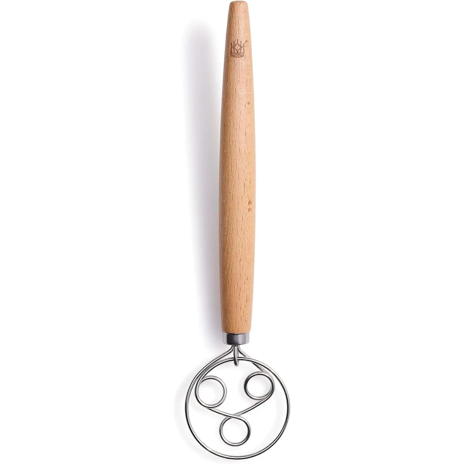 Ba Company Baker's Batter Whisk, Triple-Loop, 18/8 Stainless Steel and Beechwood