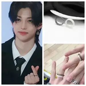 2024 Korean Wave New Felix Ring Acrylic Ring Fashion Candy Color Transparent Resin Men's and Women's Size 7 and 9 Jewelry