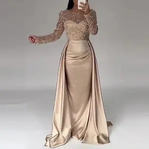Sequin Patchwork Evening Dress for the Fashion-Forward Woman Formal Womenswear Fit Elegance