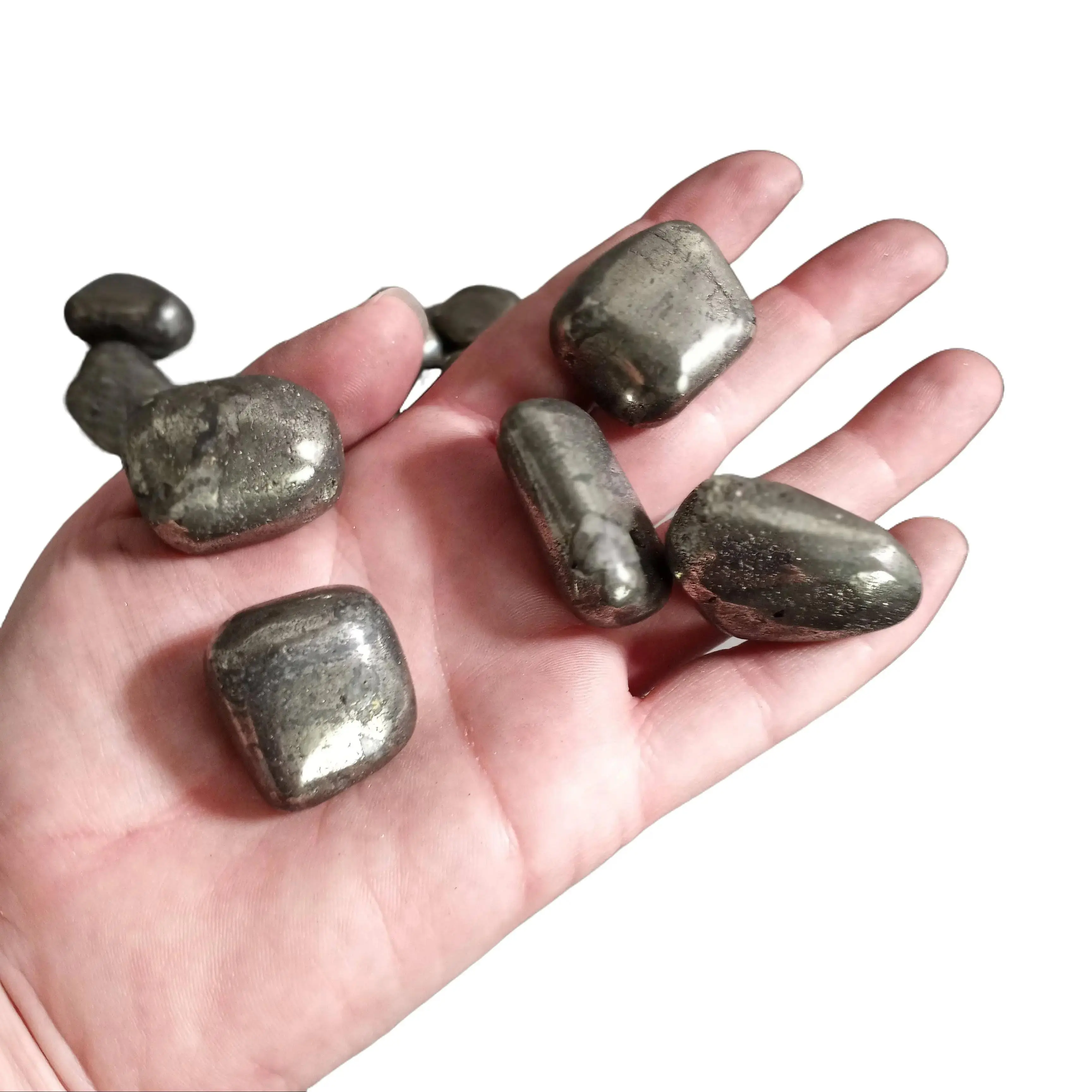 Tumbled Pyrite Stone – Metallic Gold-Tone Mineral Specimen, One Piece