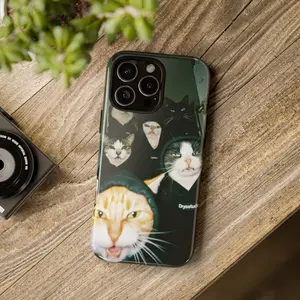 Fashion Cat Gang Phone Case, Trendy Cat Meme Phone Case, Premium Case For iPhone 7 To 17 Pro Max, Tough And Magsafe Phone Case, Girly Case, Funny Cat Case