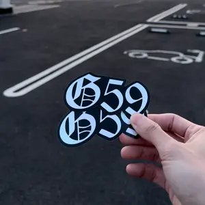 G59 Decal 2 pcs Holographic Stickers For Car Laptop Fridge - 4 Inch Long Waterproof Decal Versatile Durable Easy Application