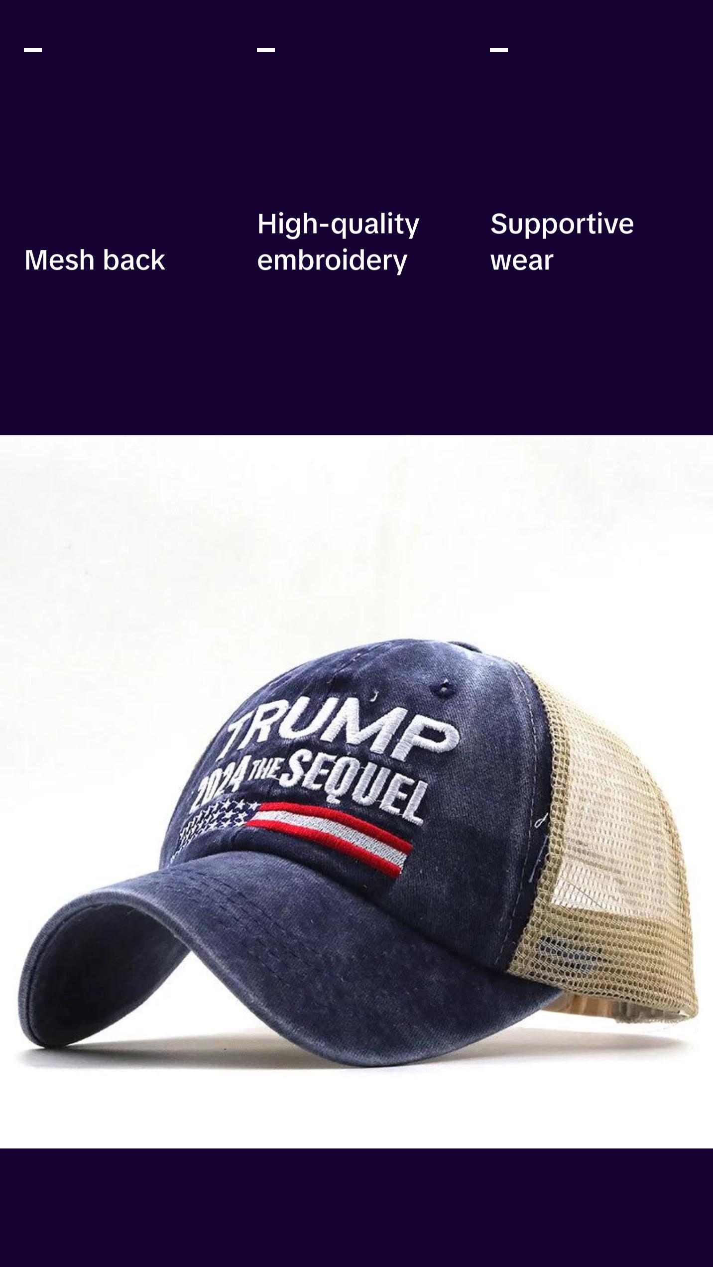 Trump 2024 the Sequel - Embroidered Mesh Cap