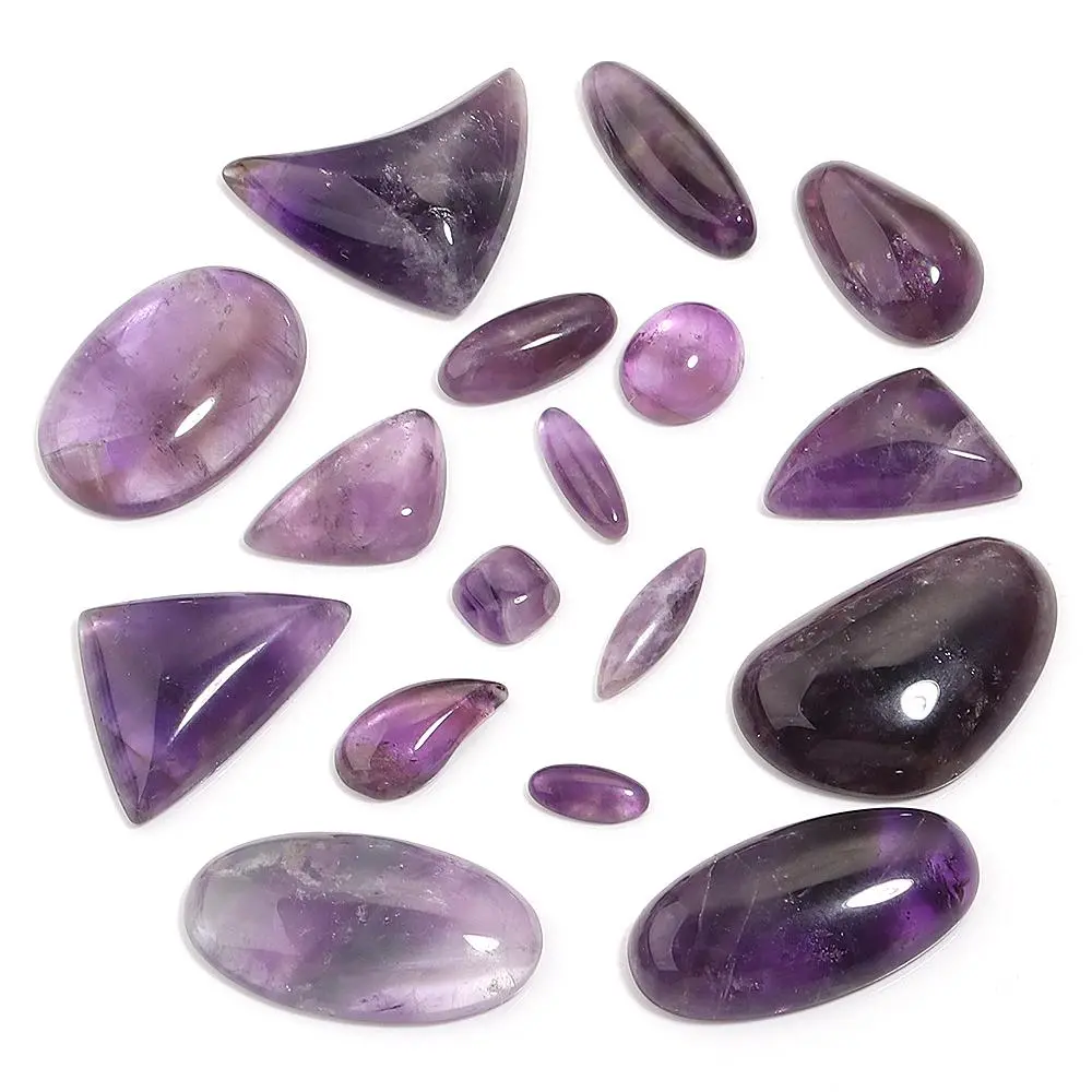 5pcs/lot Irregular Purple Crystal Cabochon Beads Amethyst Natural Stone Beads Flatback Beads For Jewelry Making DIY Accessories