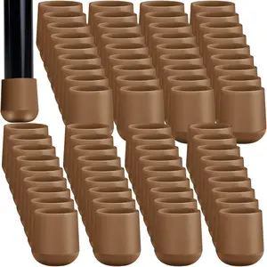 Jetec 72 Pieces 7/8 Inch Folding Chair Leg Caps Heavy Duty Plastic Chair End Caps Non Marring Furniture Glides round Hardwood Floor Protectors