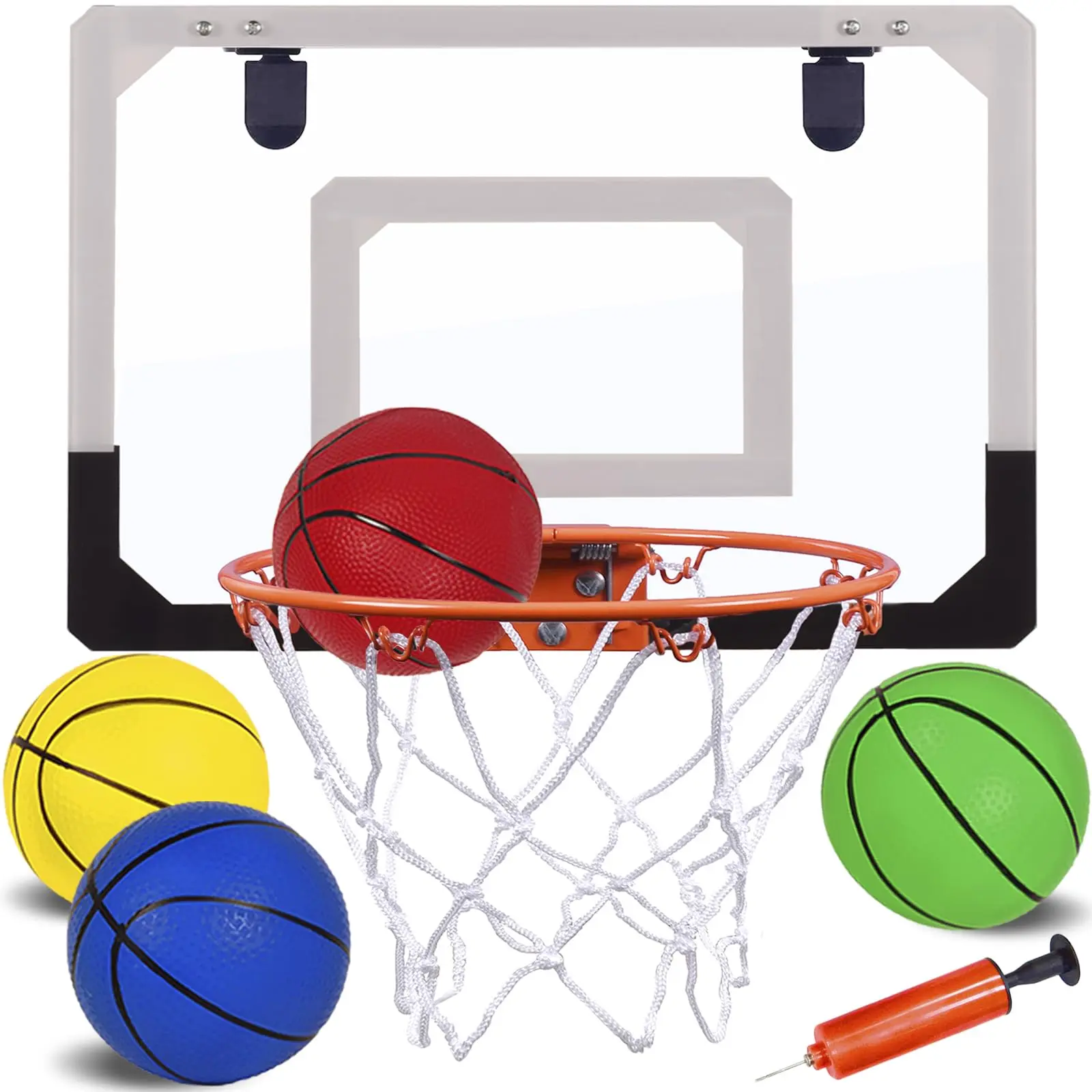 Indoor Mini Basketball Hoop For With Electronic Scoreboard & 2 Balls Over The Door Led Lighting  Wall-mount Hoops Goals Toys