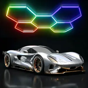 25-Pack DIY RGB Hexagon LED Garage Lights - 358 Modes, Smart App Control, Music Sync, Decorative Immersive Lighting for Garage, Home Theater