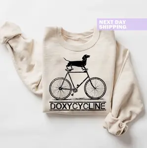 Doxycycline Pharmacy Pun Sweatshirt, Dachshund on Bicycle Pharmacists Shirt, Veterinary Pharmacists Technicians Sweatshirt, Pharmacy Hoodie