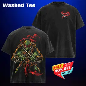 Teenage Mutant Ninja Turtles Print T-shirt, Washed Tee, Hoodie,Vintage Graphic Hoodie Washed For Fans  Movie And Anime, Design Top Cotton Streetwear Hoodie Clothes Menswear Womenswear