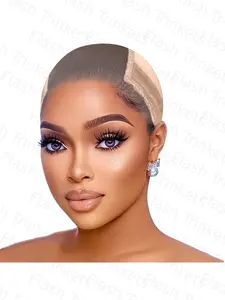 A set of 4X5 women's lace grip wig cap, transparent anti slip wig cap, with adjustable grip headband to fix the wig in place