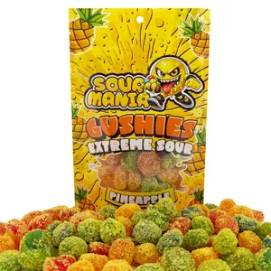SourMania Gushies Extreme Sour Gummy Candy, Super Tangy Flavors, 6 oz Bag Pineapple