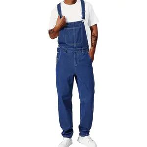 ESDVQ Men's Denim Loose Fit Dungaree Work Jeans - Classic Stretch Bib Overalls Baggy Jeans with Pockets for Construction，Casual