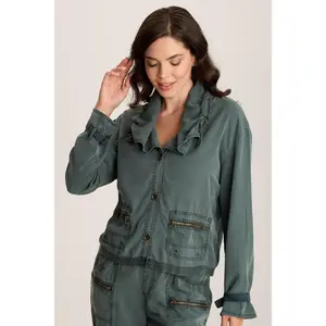 Oziel Twill Utility Jacket with Drawstring Collar