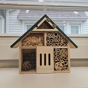 Bee House - Durable Nesting Habitat for Mason & Leafcutter Bees - Supports Pollinator Garden - Ideal for Gardeners & Nature Lovers