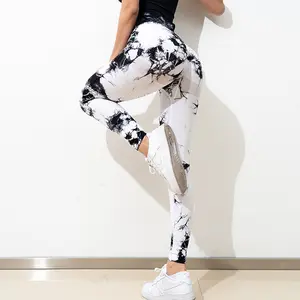 Women's Tie Dye High Waist Sports Leggings Yoga Pants, Seamless High Rise Leggings, Compression Pants, High Stretch Workout Gym Yoga Pants, Tummy Control Gym Fitness Girl Sport Active Yoga Leggings