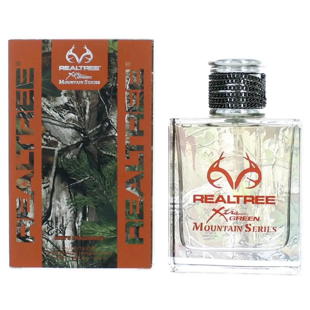 Realtree Mountain Series Men's 3.4 fl oz EDT Spray Fragrance - Spicy Perfumes, Fresh Citrus Scent with Lemon, Grapefruit, Spicy Woody Amber, Musk, Coriander Base, Spray Bottle