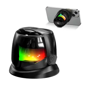 AKLLCCR Magnetic Cell Phone Holder & Speaker, Single Bluetooth Multi-Connect (TWS), HIFI Sound System with RGB Jumping Lights, Portable Mini Surround Sound Audio for Home, Outdoor, Parties