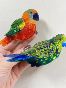 Elegant Parrot Hair Claw Clip, Large Shark Claws for Women, Ponytail Claw Clip, Fashion Colorblock Design, Perfect for Styling & Protecting Hair