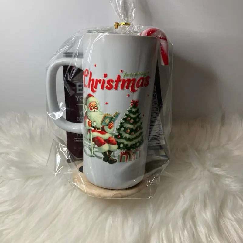 Custom Stuffed 20 oz Mug with Festive Christmas Design and Santa Scene Perfect for Holiday Gifts Drinkware Cup Ceramic