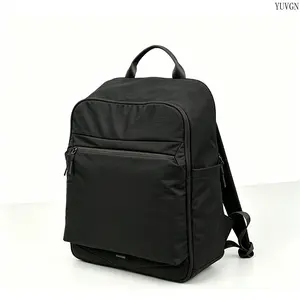 Minimalist Black Laptop Backpack, Slim Multi-Pocket Casual Daypack, Lightweight Water-Resistant Travel Rucksack, Versatile Business & School Backpack for Work, College, Commute & Daily Use