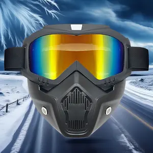 Full Face Motorcycle Goggle Mask with Tactical Wind Dust Protection UV400 Anti-Fog Lens for ATV and Outdoor Work