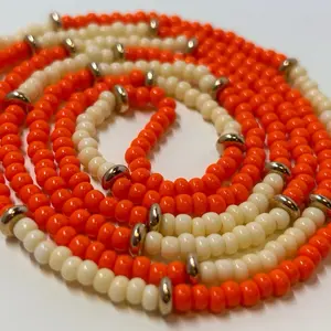 Svadhistana - uGlow Skincare & Waistbeads - Glass Seed Beads Cotton Poly Thread Handmade Tie On for Everyday Wear Affirmation Practices Waist Training Feminine Energy Alignment