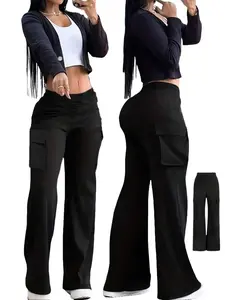 Women's 2026 Stretch High-Waisted Multipocket Cargo Bottoms - Casual, Influencer-Style Hot Seller, All-Seasons Work Pants