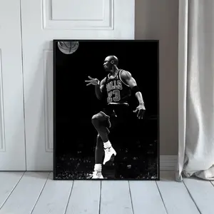 M.Jordans Dunk Wall Art, Black and White   Sports Decor for Man Cave Gift, Office Decor