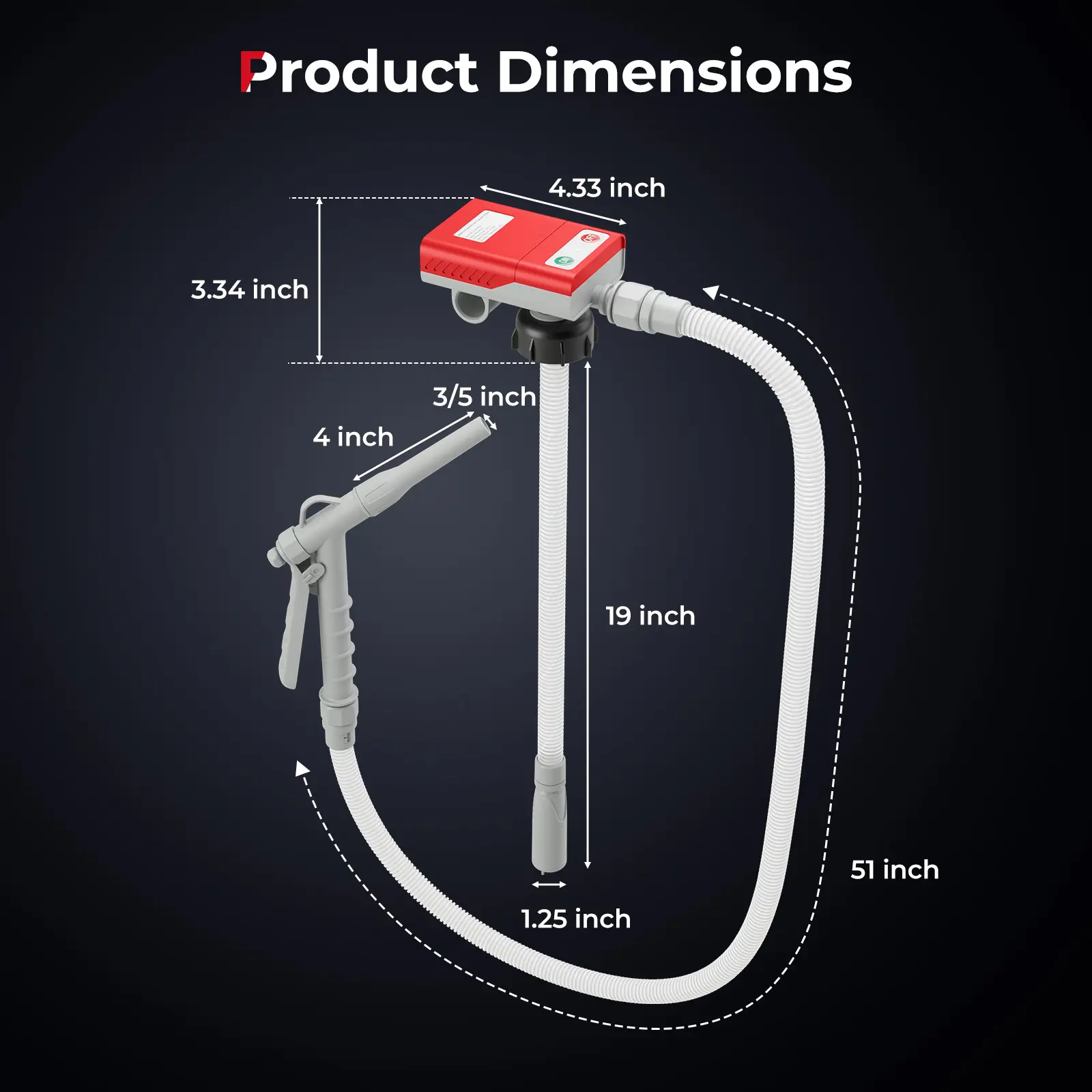 COSTWAY - Fuel Transfer Pump with Nozzle for Flow Control and Stop