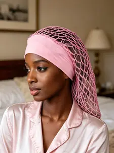 Handmade Crochet Hair Net Hat, Sleep Mesh Cover, Elastic Headband, Shower Cap, Solid Color Fashion Knit Hat, Suitable for Long Straight and Curly Wigs, Wigcap