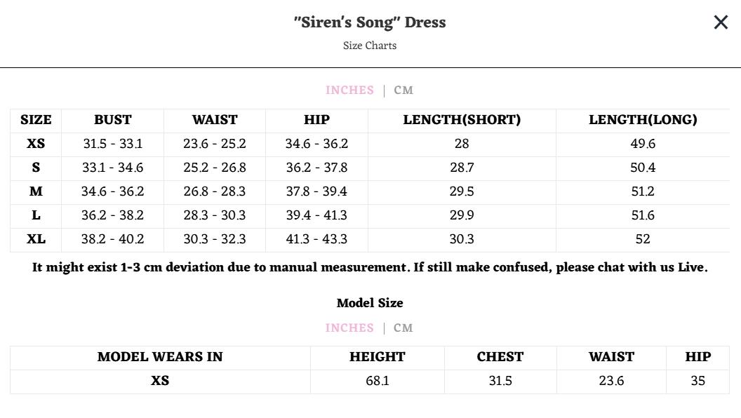 "Siren's Song" Dress（Short）