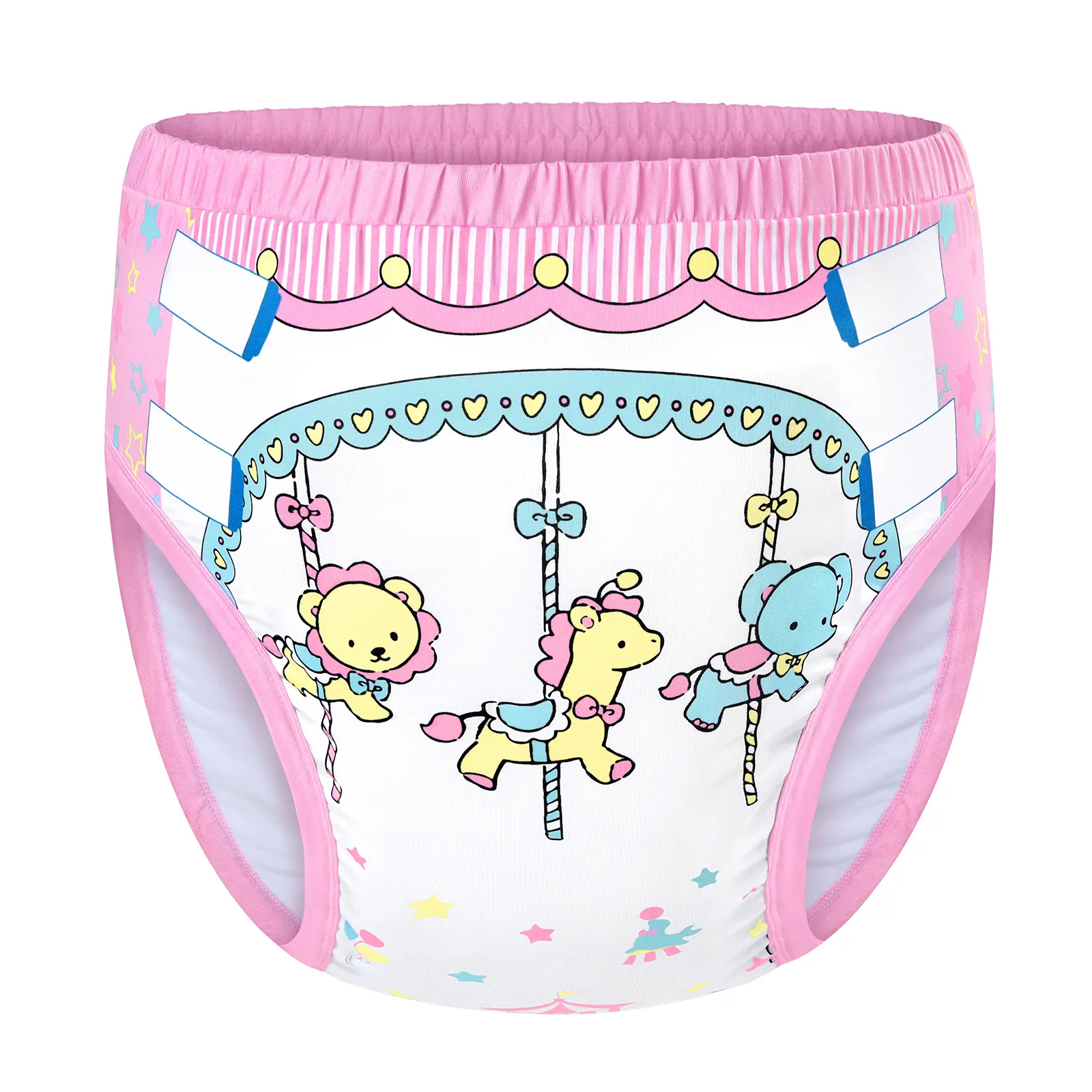 LITTLEFORBIG Adult Training Pants - Reusable and Comfortable Underwear with a Playful Circus Theme Print, Soft Fit Panty, Elastane, Playful Print, Little Circus Design, Single Item, Washable