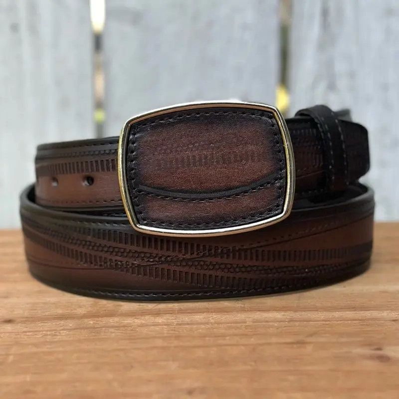Brown “Vaquero Fino” Western-Style Leather Belt for Men with Metal Buckle | Made in Mexico