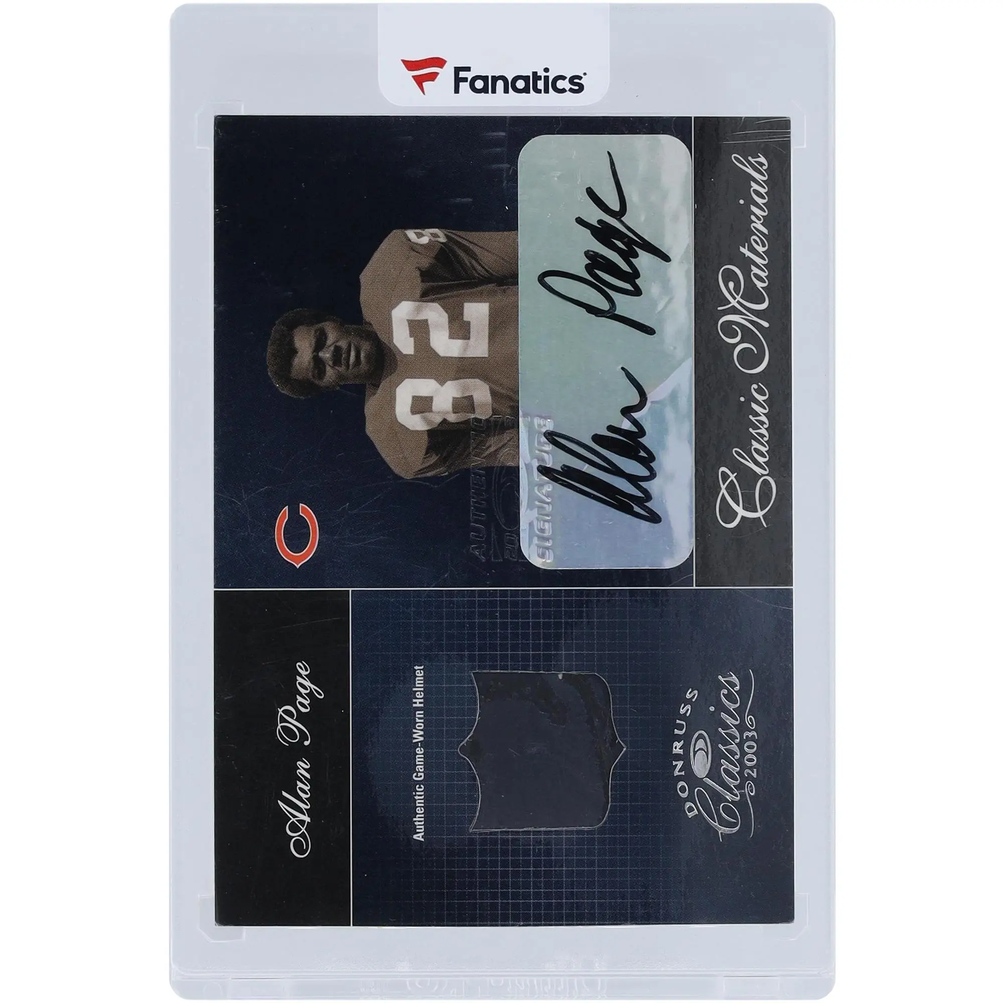 Alan Page Chicago Bears Autographed 2003 Donruss Classics GU Helmet Relic #CM-1 #17/100 Card - Fanatics Authentic Certified