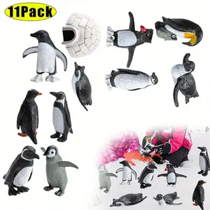 10pcs Mini Arctic Penguin Figurine Statues - Durable Plastic Indoor/Outdoor Decor, Christmas Halloween Easter Party, Home & Garden Decorations, Indoor Outdoor Figurines, Festive Prizes, Cake decor