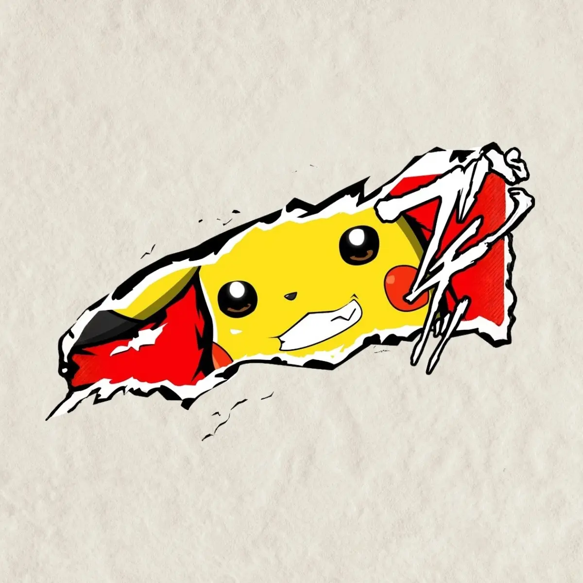 Pikachu Sticker, Cute Kawaii Peeker Sticker, Cute Anime Sticker, Waterproof Vinyl Decal for Laptop, Water Bottle, Car, Gamer Gift