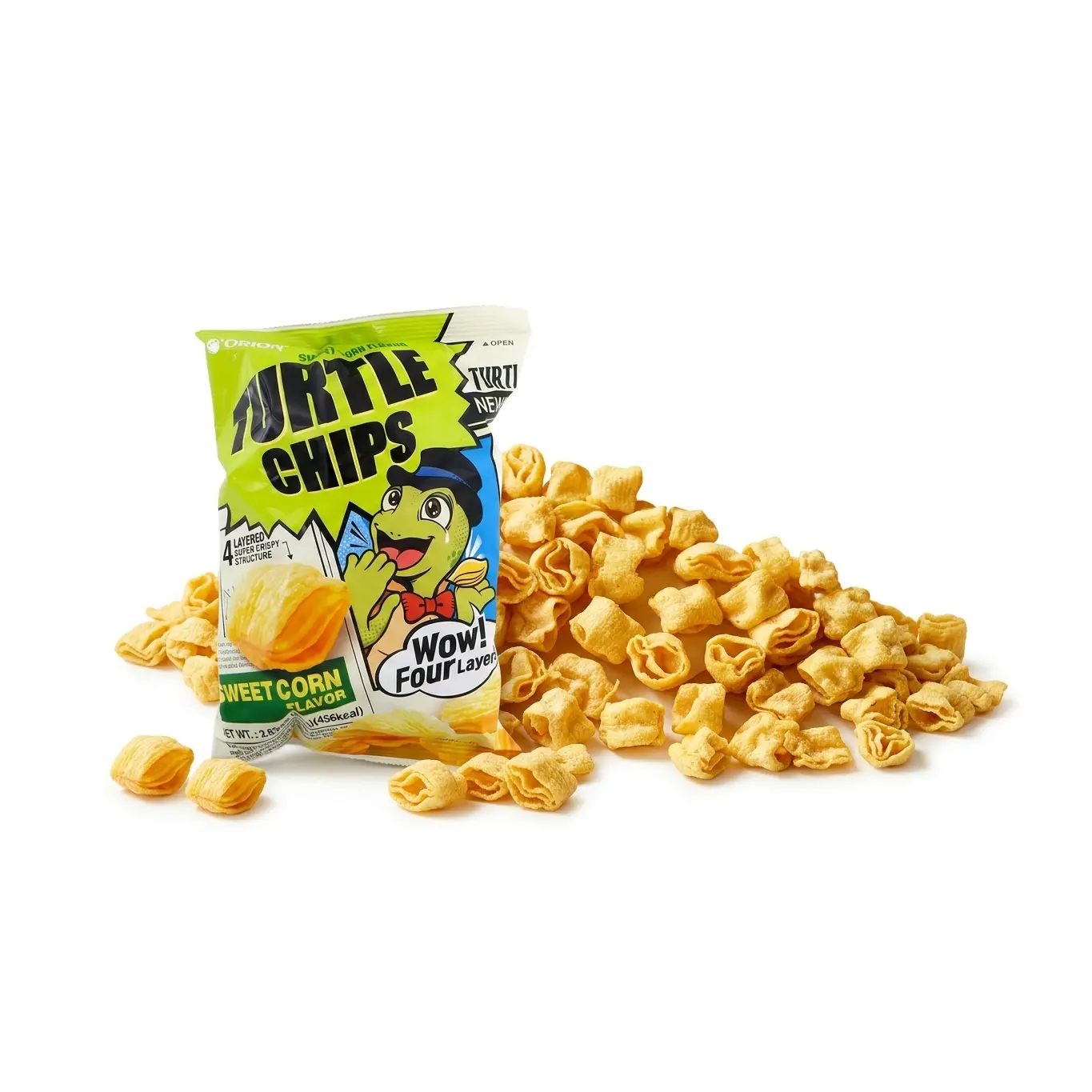 Turtle Chips Korea Sweet Corn 5.65 oz 6 Huge Bags