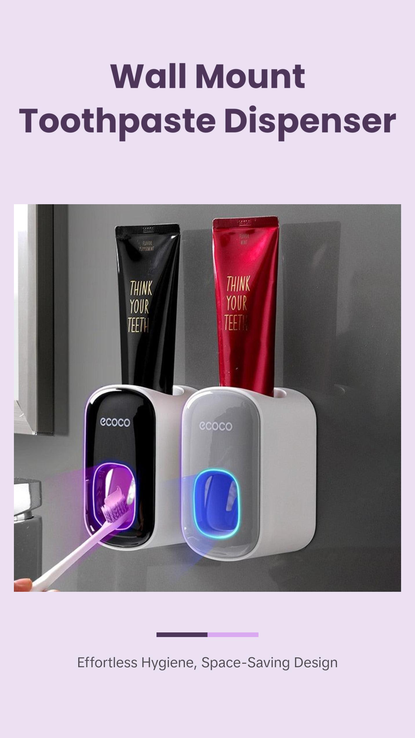 Wall Mount Automatic Toothpaste Dispenser Accessory Toothbrush