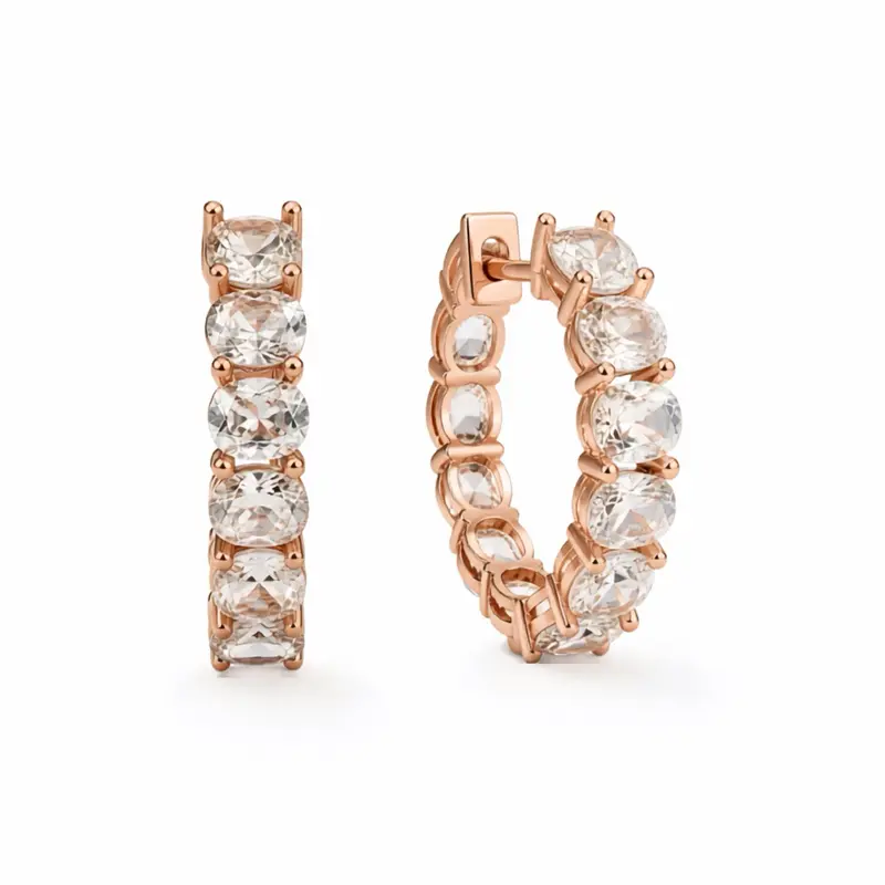 Rose radiance hoops