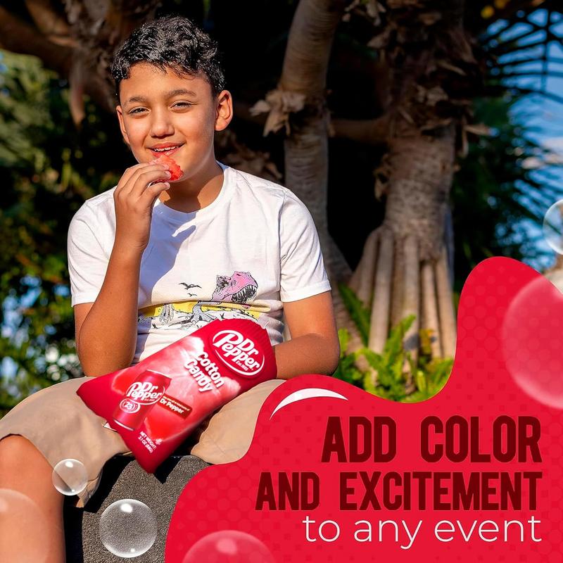 Dr Pepper Flavored Cotton Candy 3.1oz (88g) – Sweet Cola Carnival Snack | Pack of 2 | Party Favors & Fun Treats