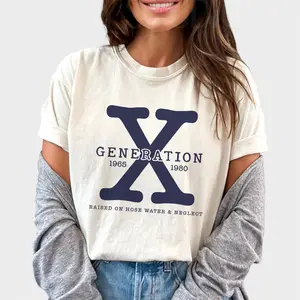Gen X Raised On Hose Water And Neglect Shirt, Generation X Tee, 1965 - 1984 Gen X Tee, Unisex Unhinged Shirt, Comfy Fabric Oversized Graphic Tee, Women's Tops, Womenswear, Cotton Fabric Relaxed Fit Chic Style