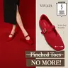 VIVAIA Women’s Chic Square-Toe Mary Jane Flats - Women's Shoes, Mary Janes Shoes, Footwear with Machine-Washable Knit, AdaptAll Adjustable Strap, Rubber Sole, No Discomfort for Office, Fall Wear (Margot)